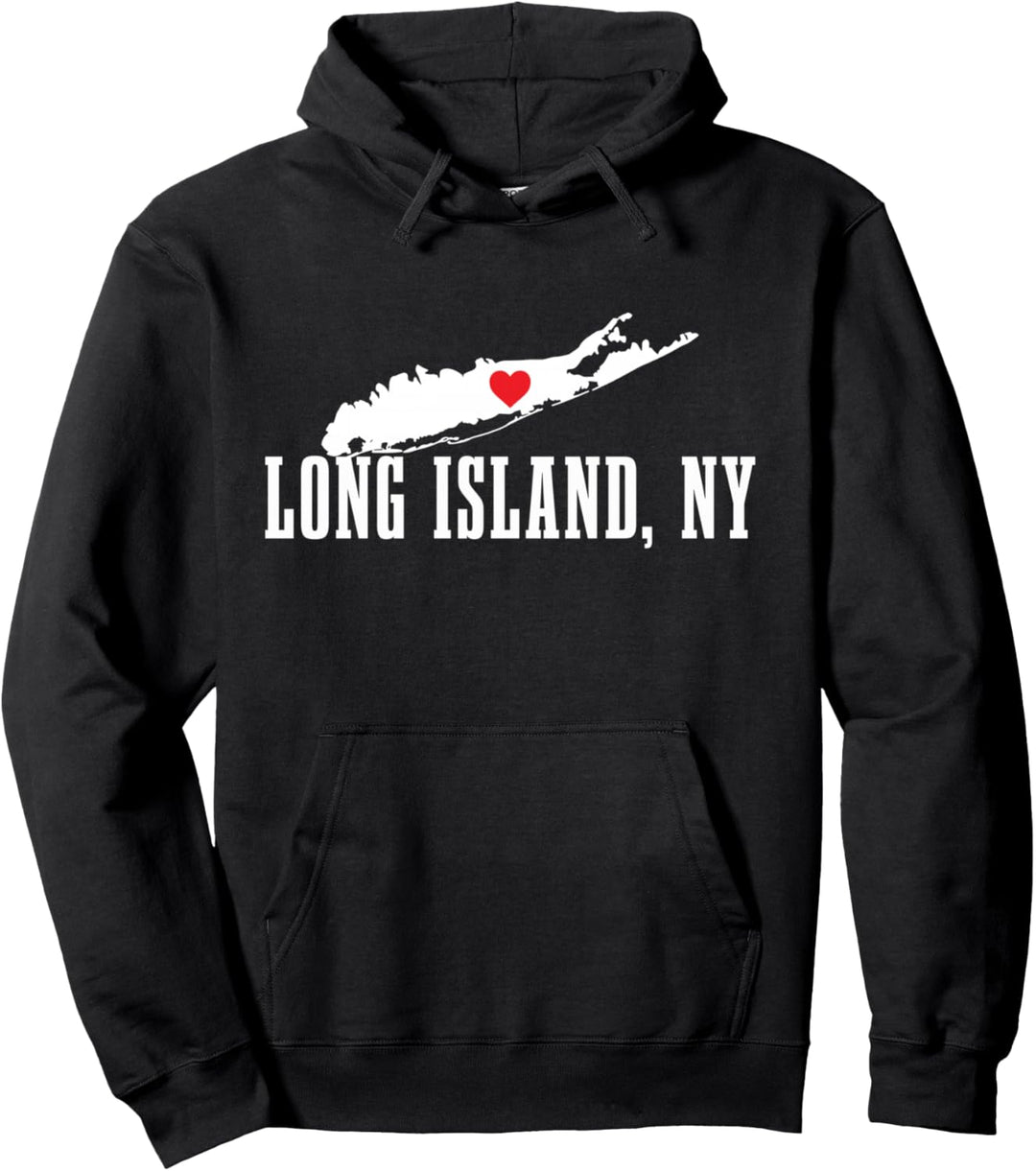 Long Island NY New York Pride Vintage Long Island Karte Pullover Hoodie