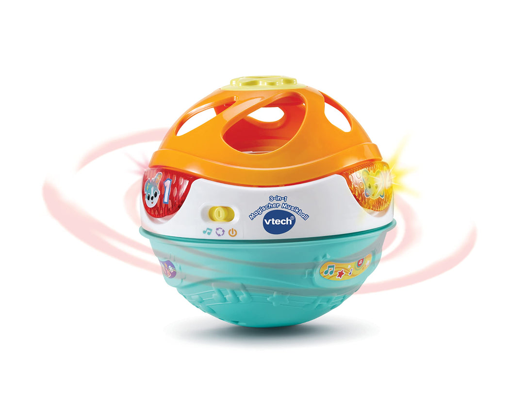VTech Baby 3-in-1 Magischer Musikball – Interaktives Babyspielzeug, das sich von allein bewegt und M