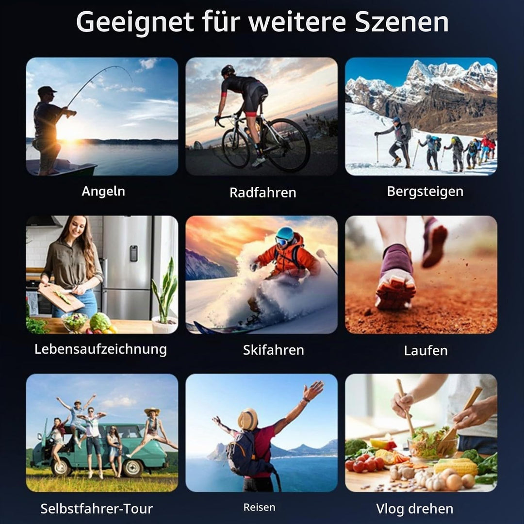 Denash 1080p Vlog -Kamera, Multi -Achse -Stabilisierung mit 270 -Grad- und 180 -Grad -Objektivrotati