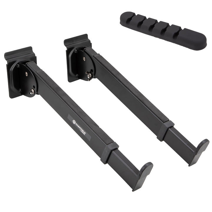 Saintfield Studios - Slatwall Tastaturarme - Paar - Schwarzes Metall - Verstellbar mit Schaumstoffpo