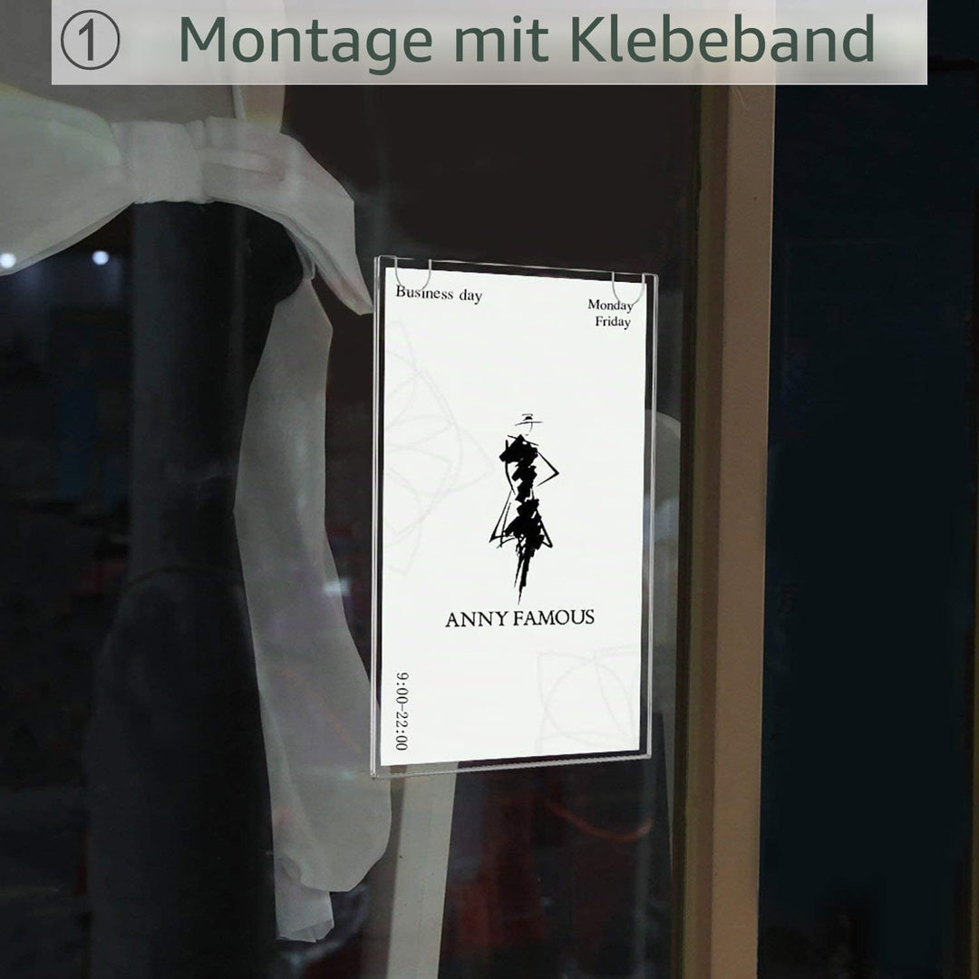 HIIMEI Mehrweg Plakattasche DIN A4 Werbedisplay, 6er A4 Acrylglas Posterhalter/Werbeschilder, Transp