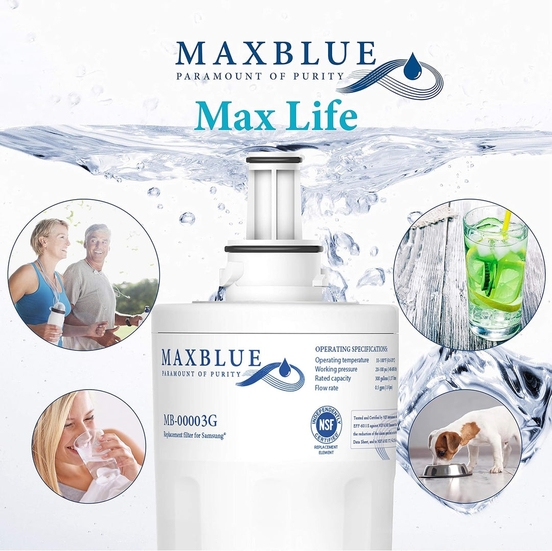 Maxblue Kühlschrank Wasserfilter, Kompatibel mit Samsung® Aqua Pure Plus DA29-00003G, DA29-00003B, D