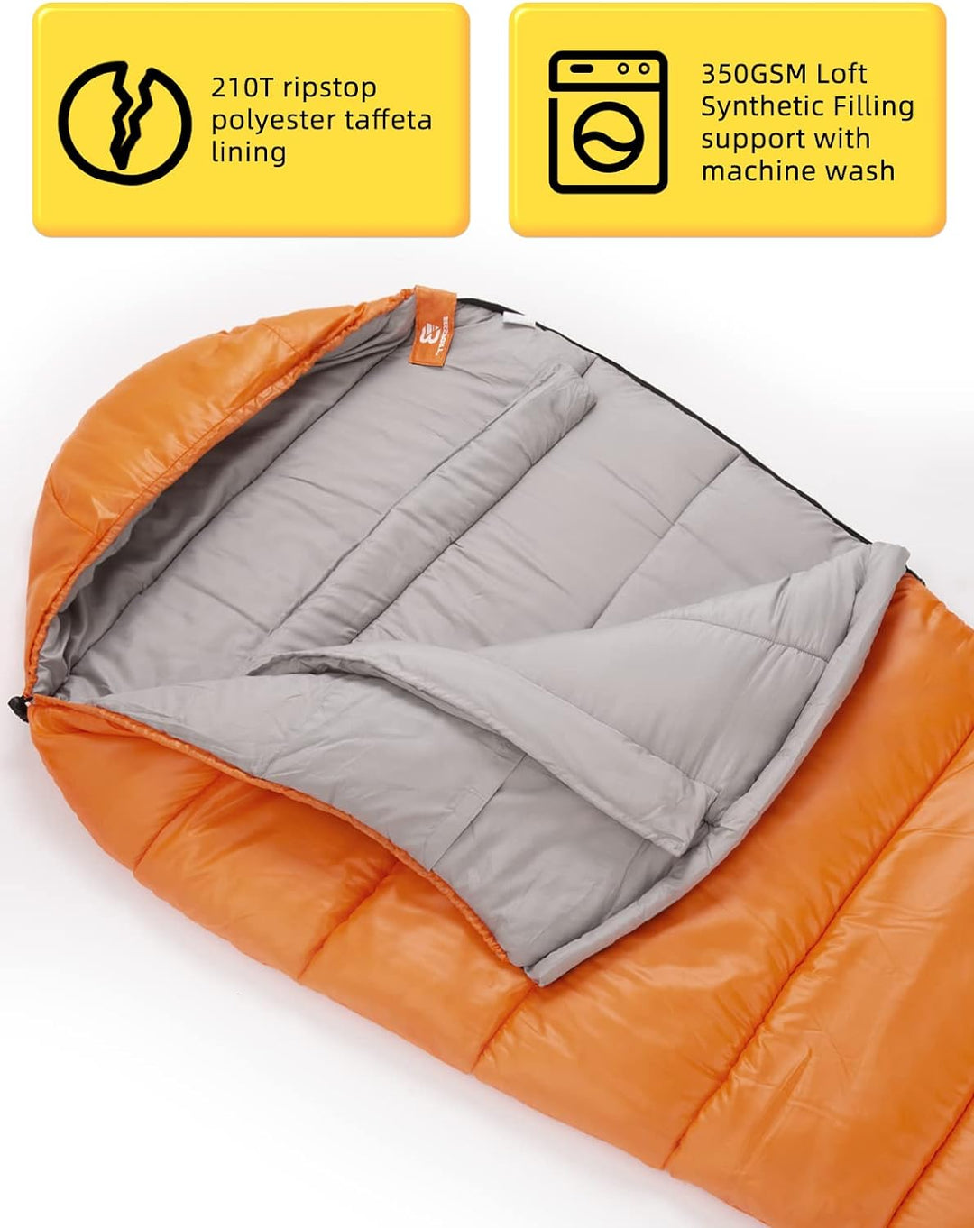 Bessport Schlafsack -10 ℃ - 15 ℃ 4 Jahreszeiten Winter Mumienschlafsack Wasserabweisend Schlafsack f