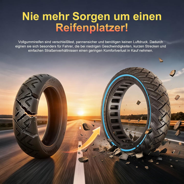 60/65-6,9 Ersatzräder Vollgummireifen 10 Zoll Solide Reifen für Ninebot Max G2 G2D G2E G65 F3 F3 Pro
