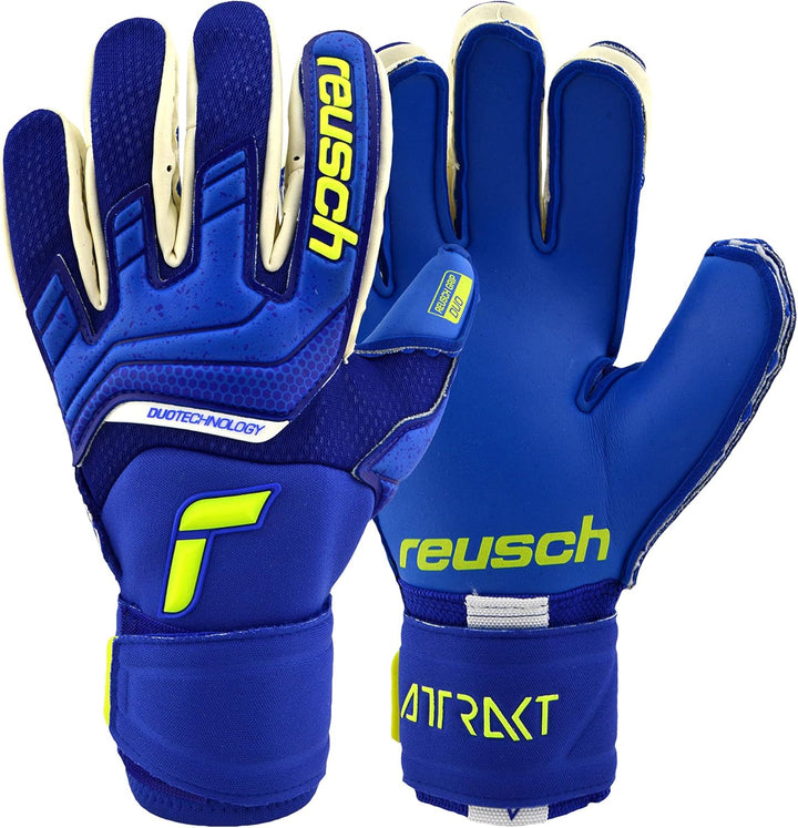 Reusch Unisex – Erwachsene Attrakt Duo Torwarthandschuh 9 deepblu/safe yell/dep blu, 9 deepblu/safe
