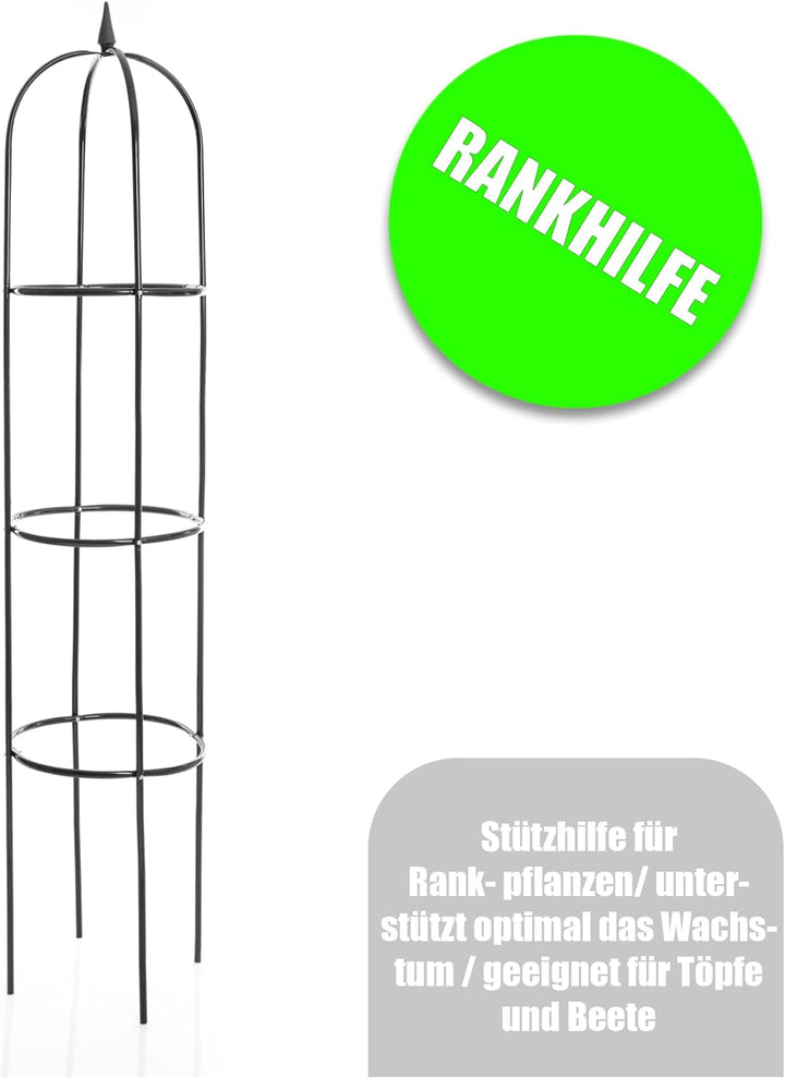 BigDean Rankhilfe Rosenbogen 40 x 200 cm grün witterungsbeständig - Obelisk Rankturm Rankenhilfe Ros