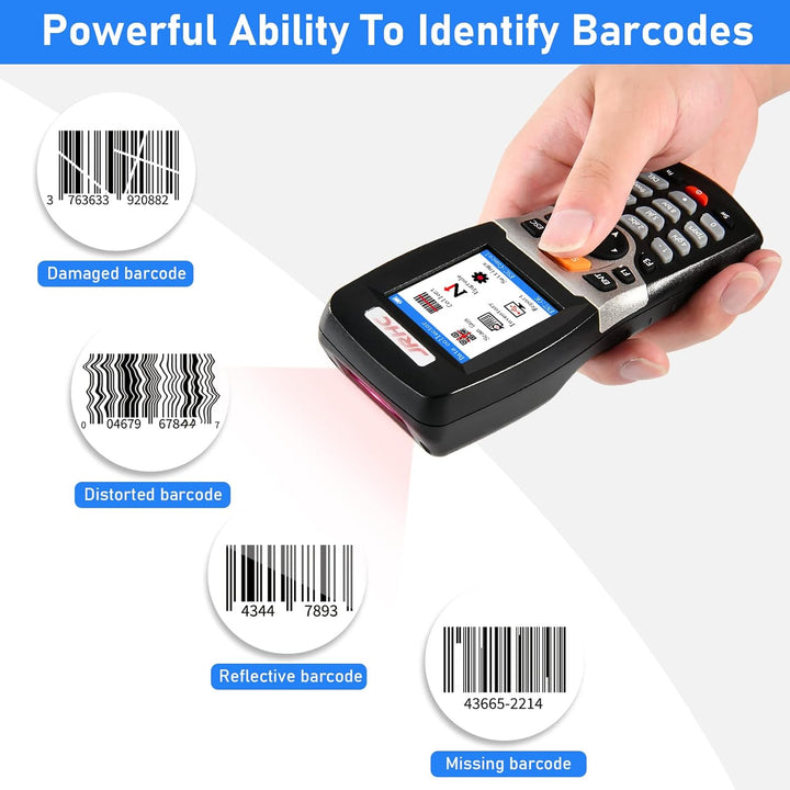 JRHC 1D Barcode Scanner Inventarscanner und Sammler, kabelloser 2.4G Barcode-Scanner zum Scannen von