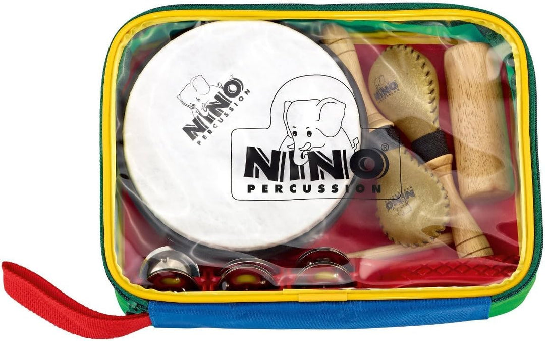 Nino Percussion NINOSET1 Percussion-Sortiment sechsteilig mit bunter Designtasche 6-teilig, 6-teilig