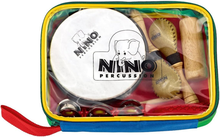 Nino Percussion NINOSET1 Percussion-Sortiment sechsteilig mit bunter Designtasche 6-teilig, 6-teilig