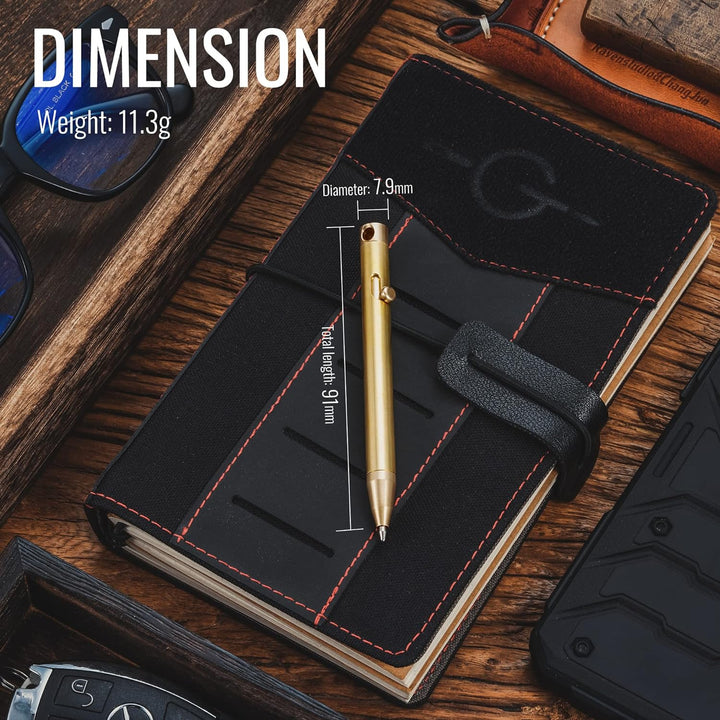 KeyUnity KP00 EDC Kugelschreiber Bolt Action Titan, Hochwertig Stift mit Minen, Taschenkugelschreibe