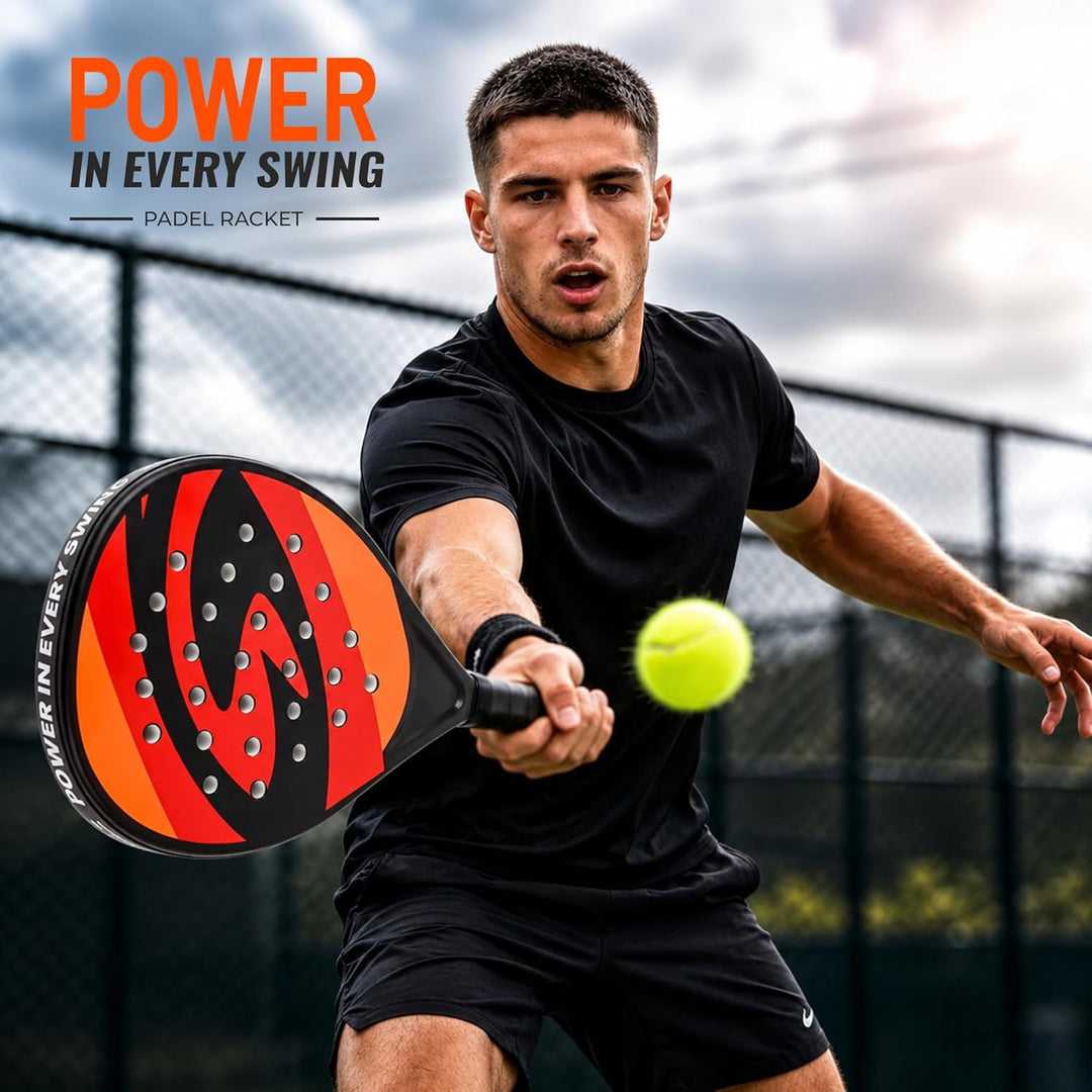 Padelracket 2er-Set mit ABS-Oberfläche und Eva-Schaumkern, für Erwachsene, inklusive Zwei Bällen und