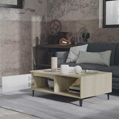 FIRBNUS Couchtische mit Offenes Fach Side Table Beistelltisch Wohnzimmertisch Modern Design Tisch Wo