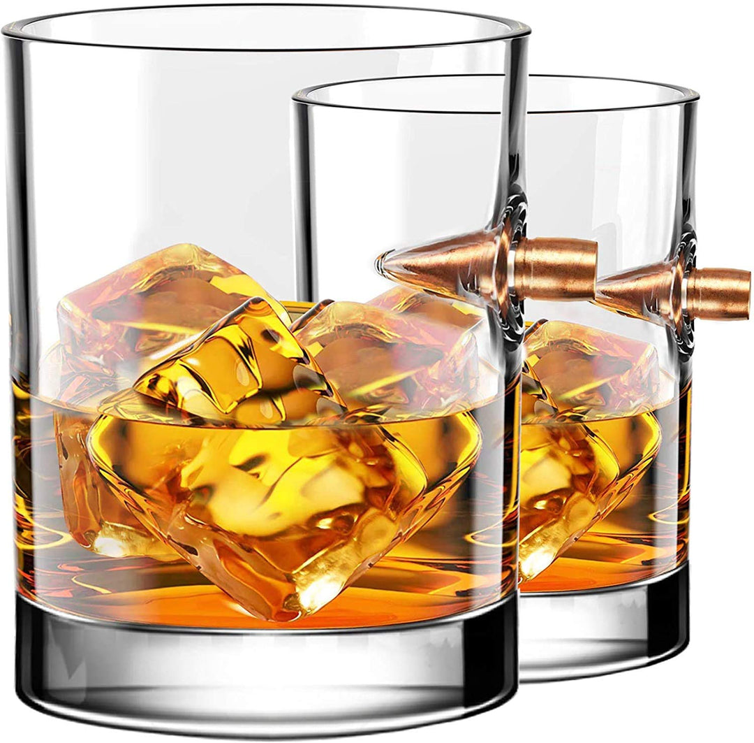 Kugel Whisky Gläser 2er set, Glas Craft Becher, Creative Bullet Bierkrug, Weinglasbecher für Zuhause