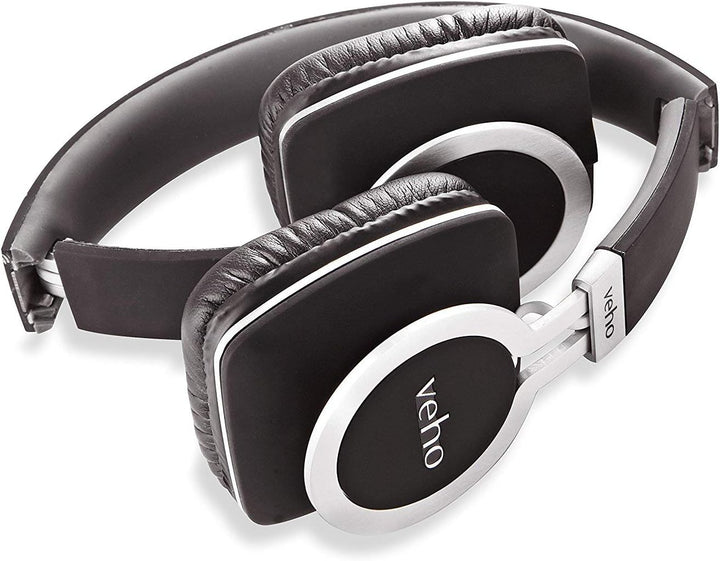 Veho VEP-008-Z8 360 Designer Aluminium Kopfhörer mit knotenfreiem Kabelsystem und faltbarem, schwarz
