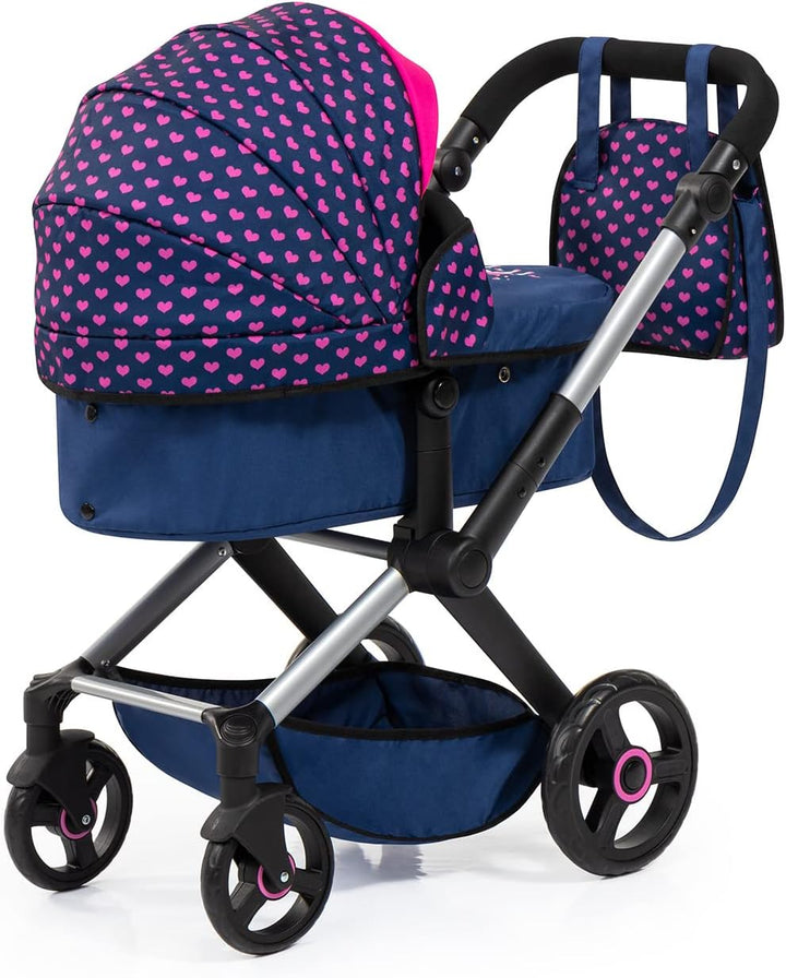 Bayer Design 17054AA Puppenwagen Xeo mit Tasche, höhenverstellbarer Griff, Schwenkschieber, wandelba