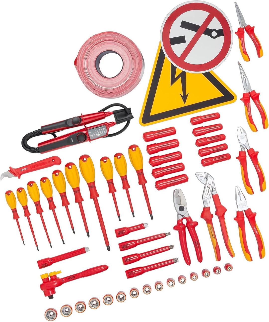 Hazet Hochvolt-Werkzeugsatz ∙ Schutzisoliert 150/52 Vierkant 10 mm (3/8 Zoll), Kreuzschlitz PH, Inne