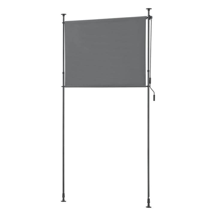 pro.tec Aussenrollo Cimarra 150 x 270 cm Balkonrollo Senkrechtmarkise mit Handkurbel Sichtschutz wit