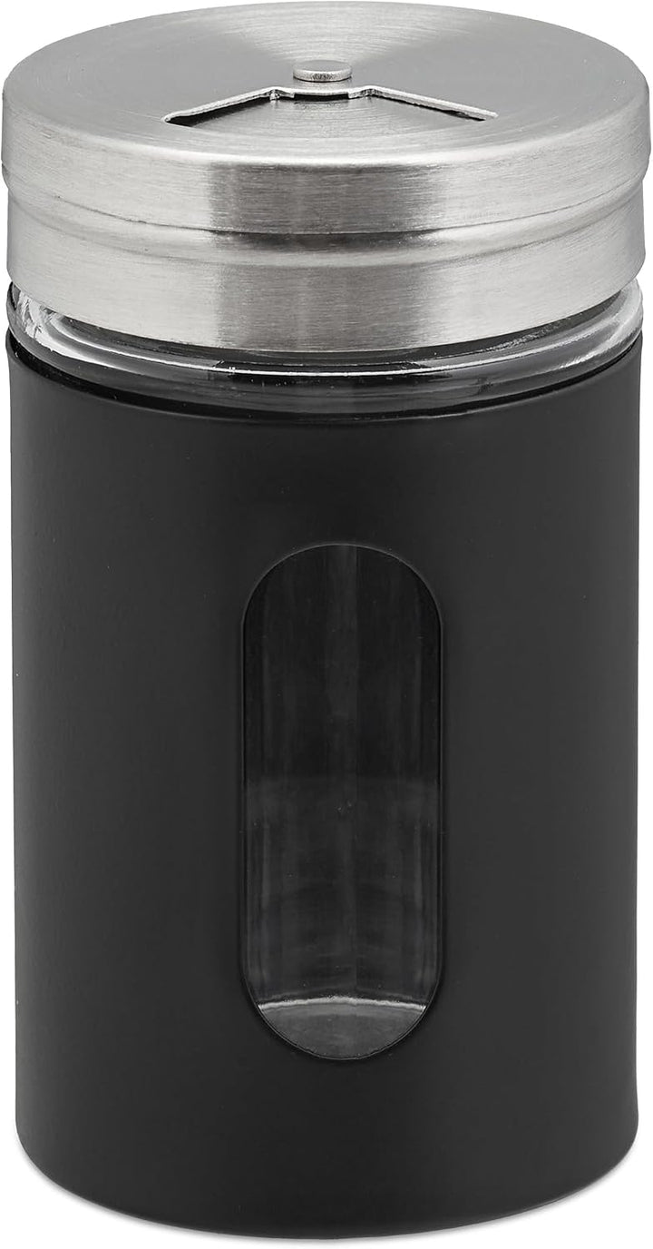 Relaxdays Gewürzstreuer, 12er Set, 3 Streugrade, Gewürze & Kräuter, Gewürzgläser, 90 ml, Glas, Edels