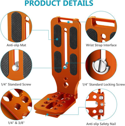 NEEWER L förmige Halterung,vertikale QR Platte,universelle DSLR Kamera,L Halterung mit 1/4" Schraube