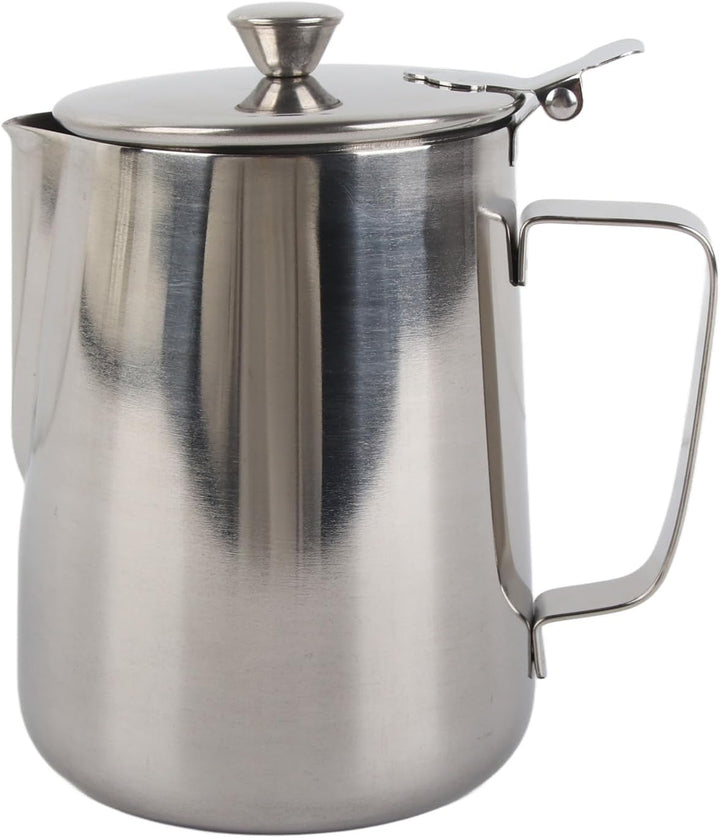 Milchkännchen mit Deckel, Milchschaumbecher aus Edelstahl, Milchaufschäumkännchen für Zuhause, Cafés