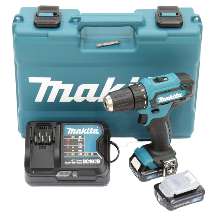 Makita DF333DSAE Akku-Bohrschrauber 12 V max. / 2,0 Ah, 2 Akkus + Ladegerät im Transportkoffer mit 2