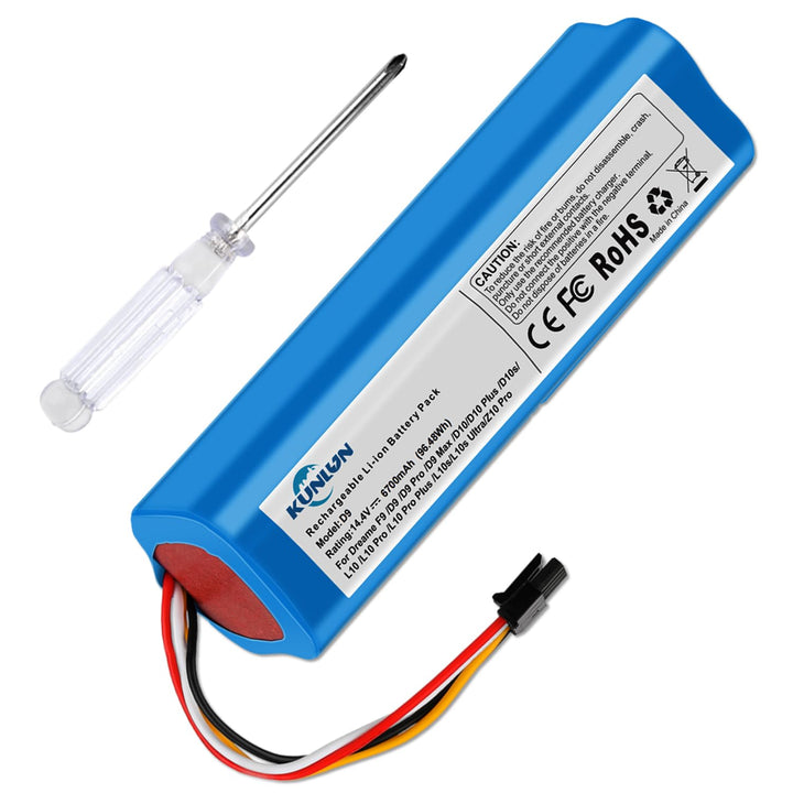 KUNLUN 14,4V 6700mah Ersatzakku für Dreame L10s Ultra D10/D10 Plus/D10s/L10/ L10s/Z10 Pro, für Dream