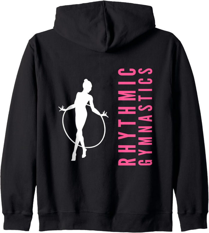Rhythmische Sportgymnastik Gymnastik Gymnastin mit Reifen Kapuzenjacke