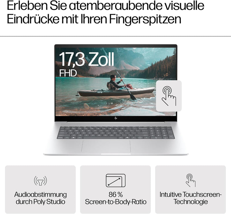 HP Envy Laptop | 17,3" FHD Touchscreen | Intel Core Ultra 7 155H | 16 GB DDR4 RAM (2X 8 GB) | 1 TB S