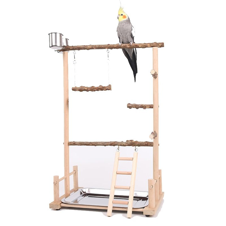 Bird Playground Wood, Parrot Playstand, Wellensittich Spielzeug, Käfig, Spielplatz, Nymphensittich S