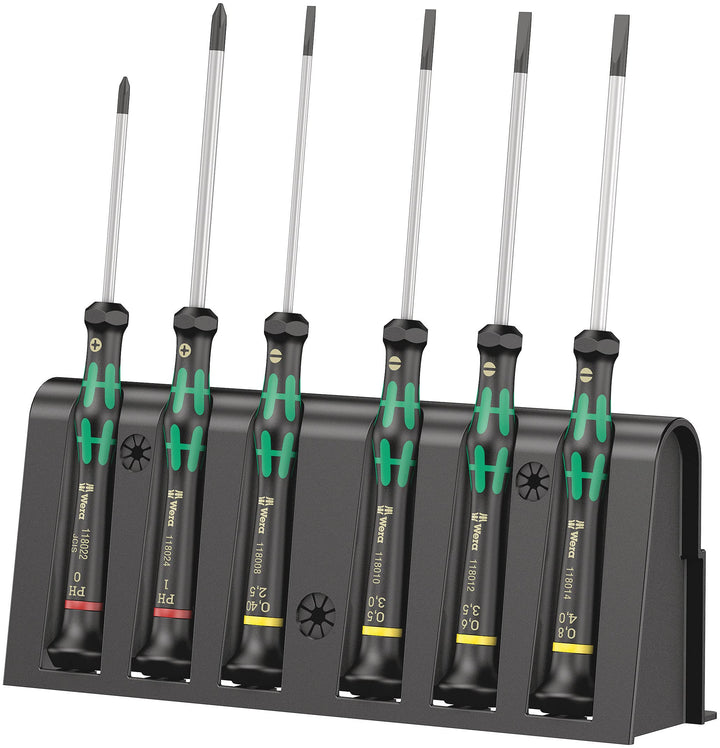 Wera Elektroniker-Schraubendrehersatz 2035/6 B + Rack, 6-teilig, 05118152001 Einzeln, Einzeln