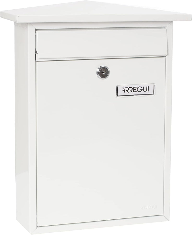 Arregui Home E5711 Individueller Briefkasten aus Stahl, Grösse M (DIN A4), Weiss, Weiss