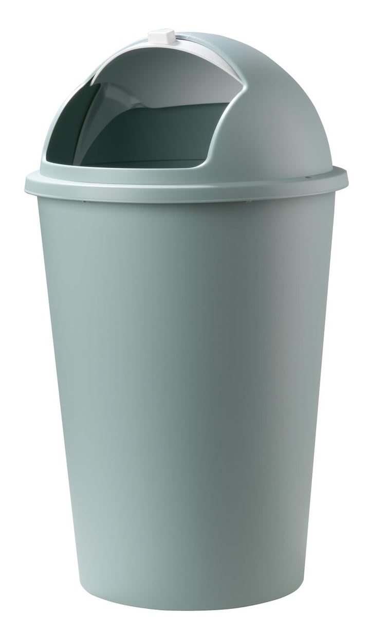 Mülleimer mit Schiebedeckel - 50 Liter Fassungsvermögen - Kunststoff - Pastellgrün - Weiss - Abfalle