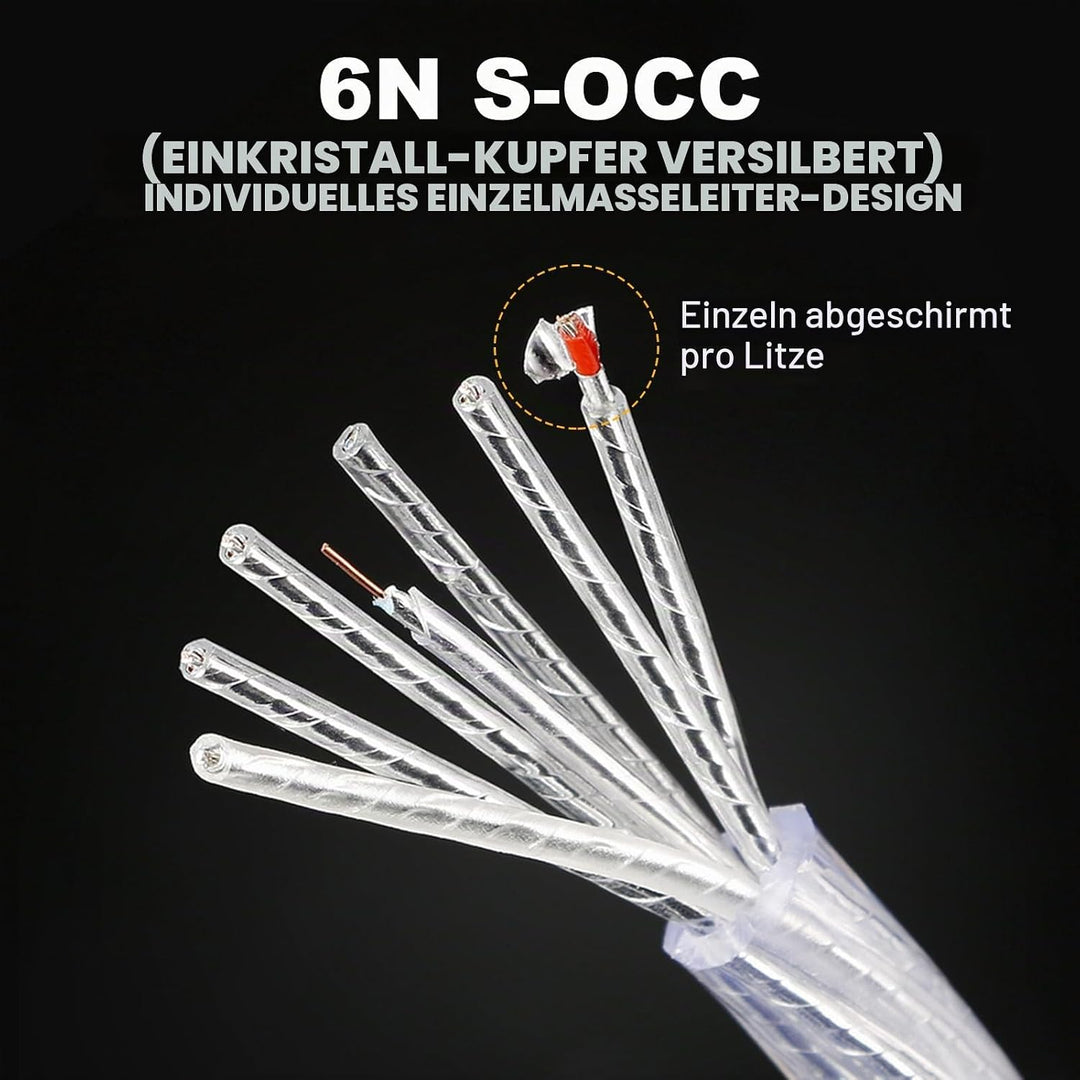 Impeto high end Cinch Kabel, S-OCC Audio RCA Kabel Audiophile 2 x 2 Cinch stecker cinchkabel für Ver