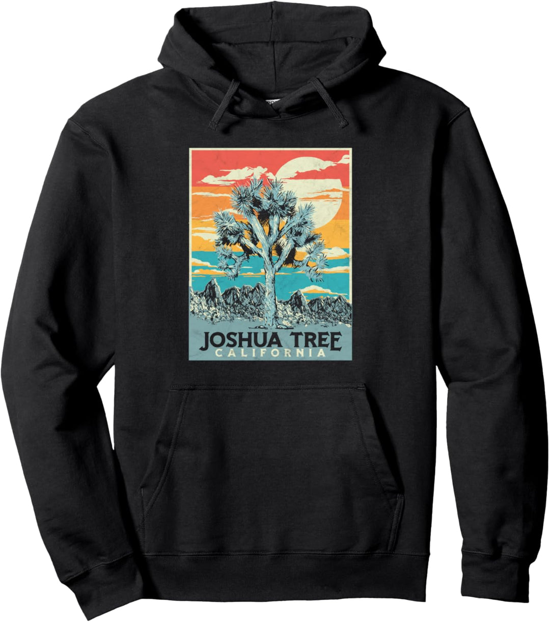 Joshua Tree National Park Vintage Artistic Graphic Design Pullover Hoodie