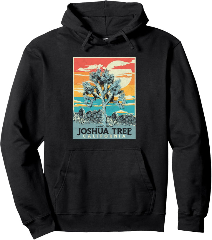 Joshua Tree National Park Vintage Artistic Graphic Design Pullover Hoodie