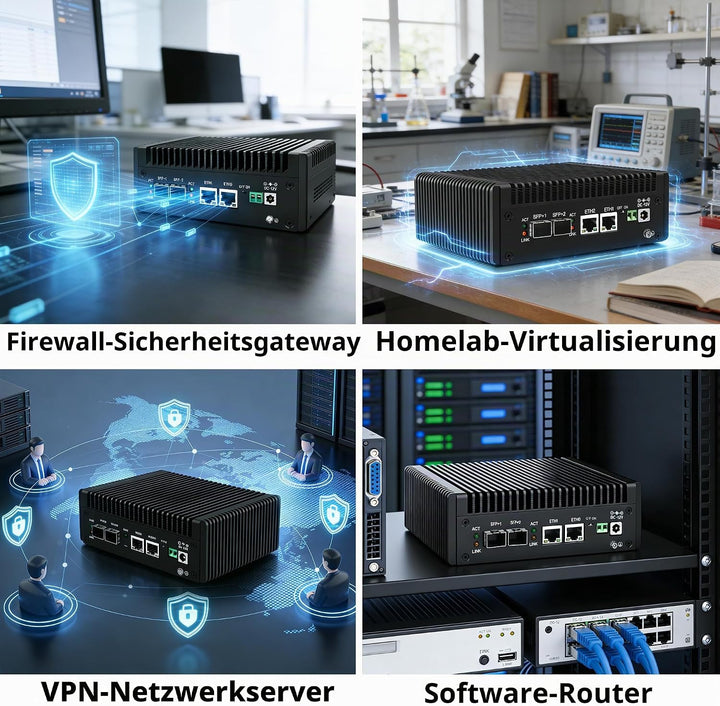 CWWK Mini PC N150 10GbE Firewall Appliance, Dual 10Gbit SFP+, 2 x i226-V 2.5GbE LAN, Micro OPNsense