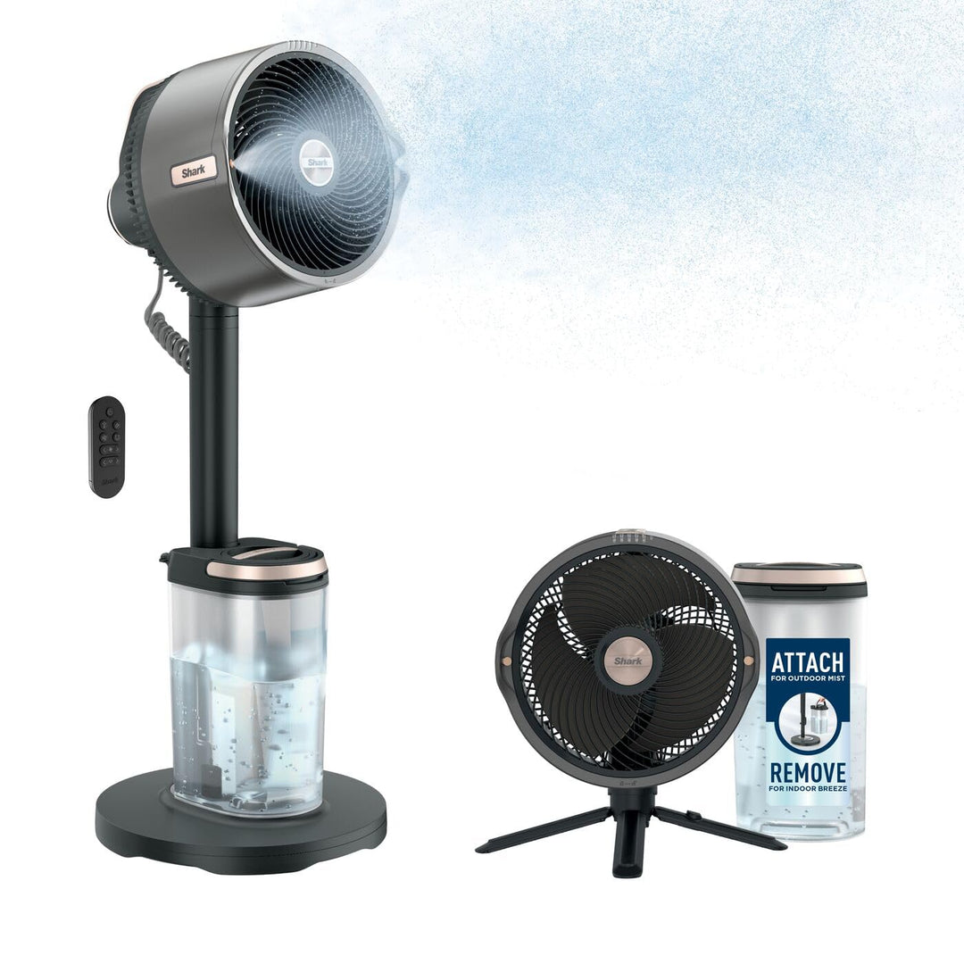 Shark FlexBreeze Pro Mist Akku-Ventilator für innen und aussen mit Sprühsystem, tragbarer Sprühtank,