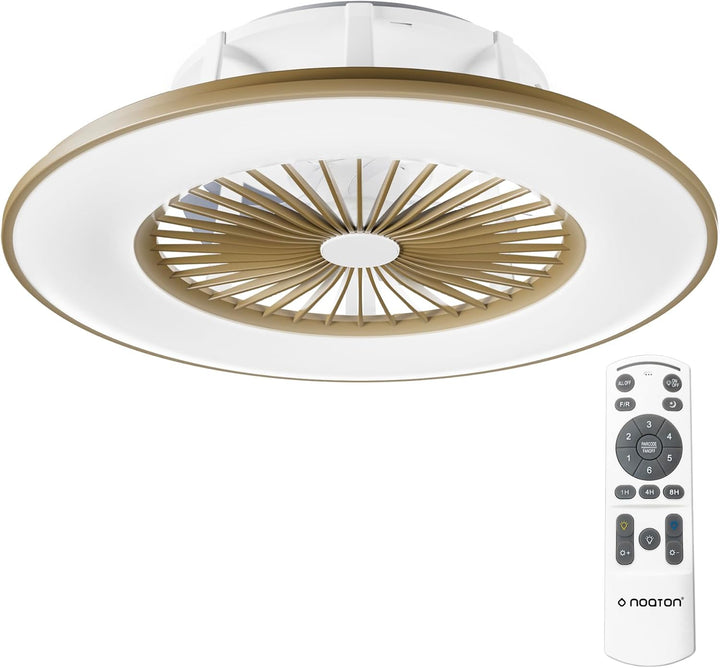 Noaton Deckenventilator mit Beleuchtung 11056CR Vega, LED Dimmbar max 40 W, 3 Farbtemperaturen, Fern