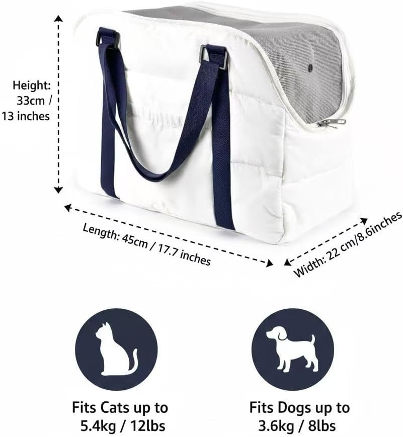 Handtaschen für kleine Hunde, Hundetragetaschen mit sicherem Geschirrclip, gepolstertem Baumwollinne