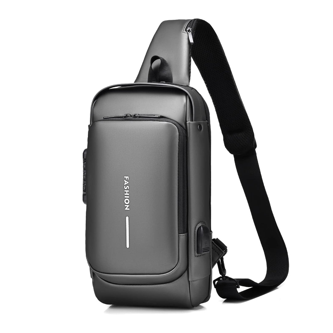 FANDARE Brusttasche Sling Bag Geschäft Schultertasche mit USB-Ladeanschluss Passwortschutz Crossbody