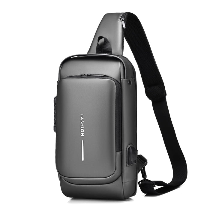 FANDARE Brusttasche Sling Bag Geschäft Schultertasche mit USB-Ladeanschluss Passwortschutz Crossbody