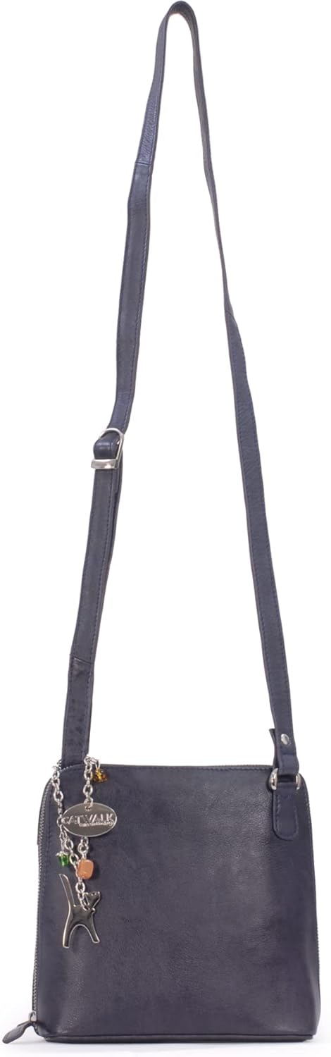 Catwalk Collection Handbags - Damen Leder Umhängetasche - Crossbody Bag/Handtasche Mittelgross - Ver