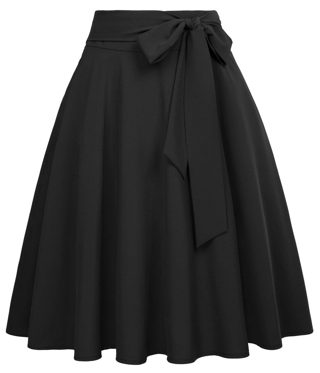 Belle Poque Damen Swing Rock 50s Retro Vintage Rockabilly Knielang Festliche Röck mit Gürtel Faltenr