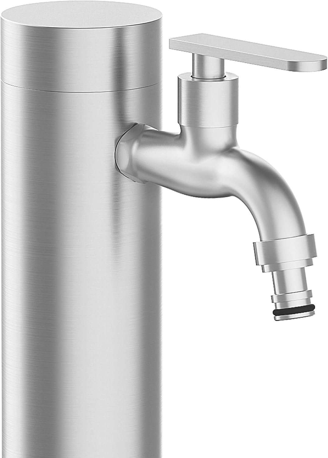 Edelstahl Wasserzapfsäule 93 cm Garten Wasserhahn Säule Ø 63 mm Edelstahl 304 gebürstet 2 Auslässe v
