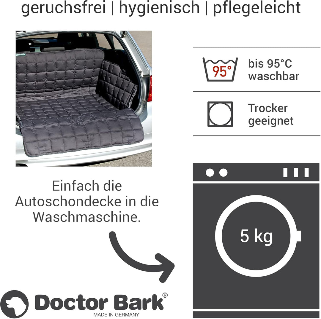 Doctor Bark Kofferraumschutz für Hunde mit Ladekantenschutz, waschbar & geruchsfrei, komfortabler Al