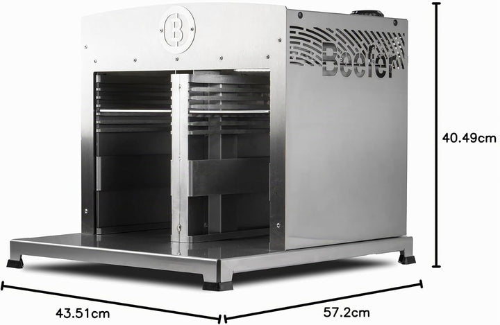 Beefer TwinPro mit herausnehmbarer Trennwand für doppelten GarraumI 800° Oberhitzegrill I Vollständi