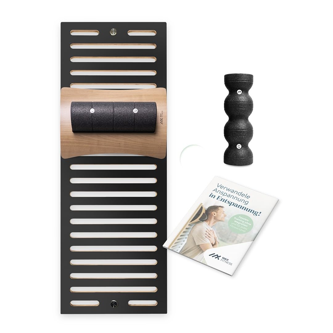 MaxFitness - Faszienrolle Set mit Wandhalterung Performance - inkl. LeanBoard & PickUp - 2 Foam Roll