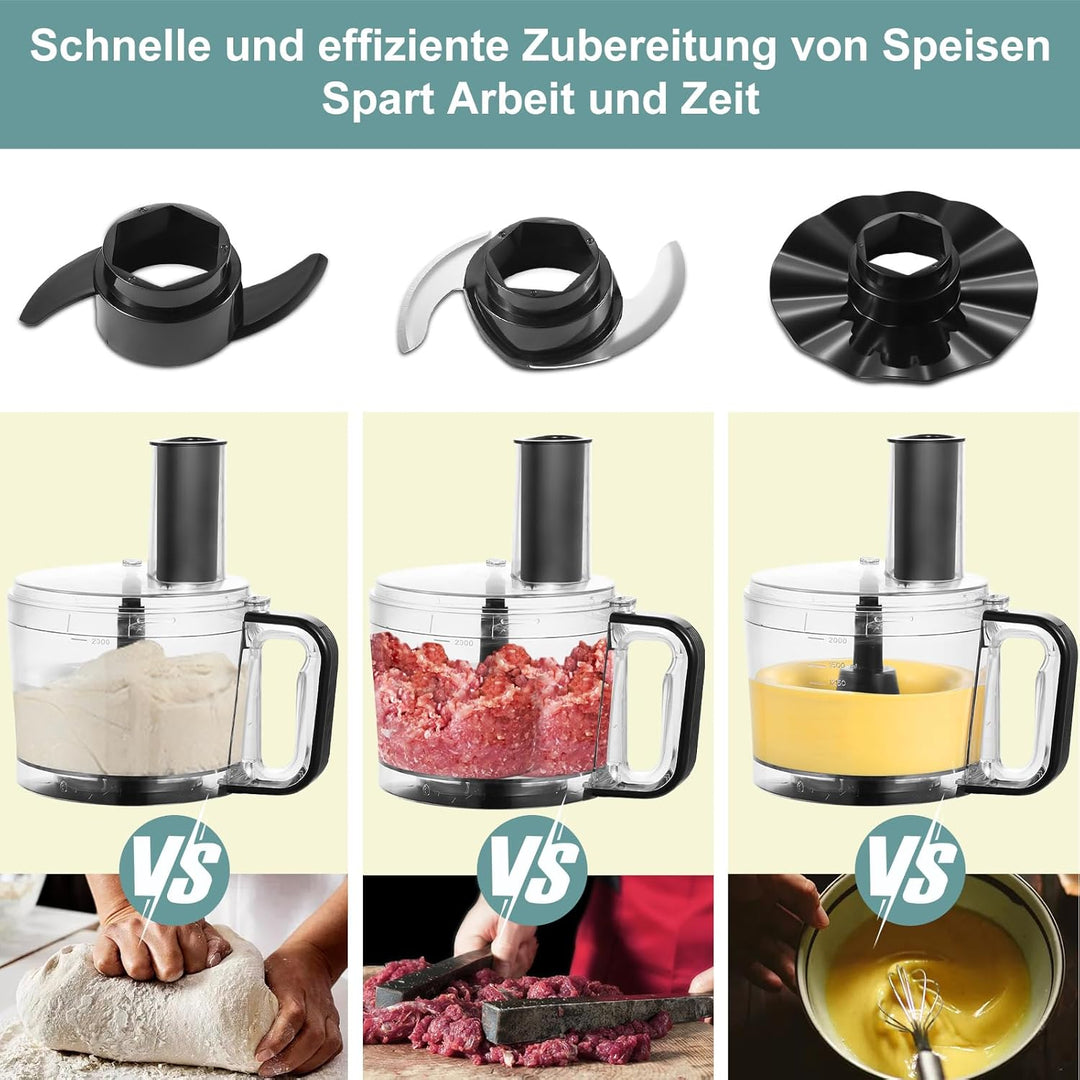 TopStrong Multifunktions-Küchenmaschine, 6-in-1-Küchenmaschine, 2 l, Multifunktions-Küchenmaschine,
