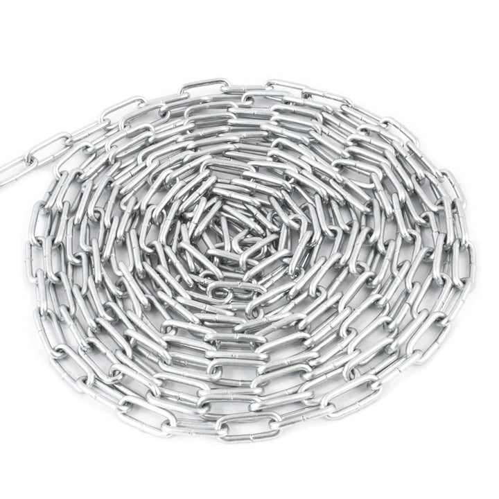 DQ-PP Stahlkette Stahl C15 | 3 mm | 30 m | Kurzgliedrig | Verzinkt | DIN 5685 | Absperrkette | Metal