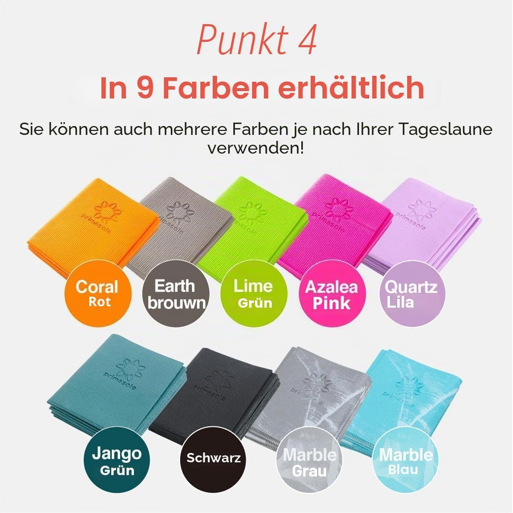 PRIMASOLE Faltbare Yoga-Reise-Pilates-Matte Schwarz, Schwarz
